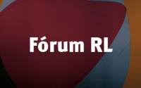 Quadro colorido escrito "Fórum RL"